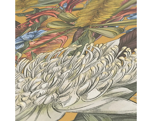 Close-up van een behang met bloemmotief