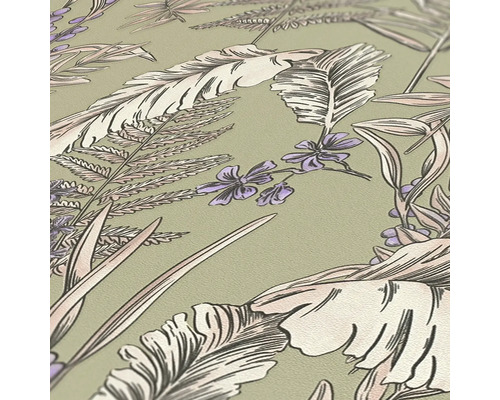 Close-up van een behang met een bloemmotief