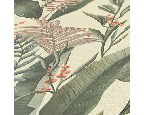 Close-up van een behang met plantenmotief