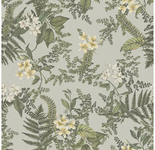 Behang met bloemen- en plantenmotief