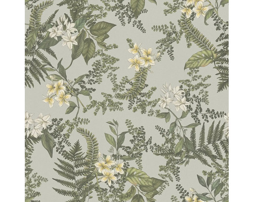 Behang met bloemen- en plantenmotief