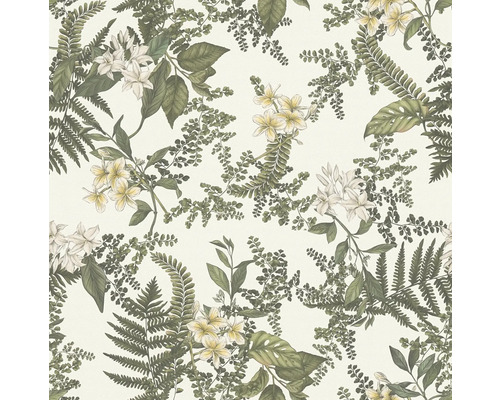 Behang met varen-, blad- en bloempatronen