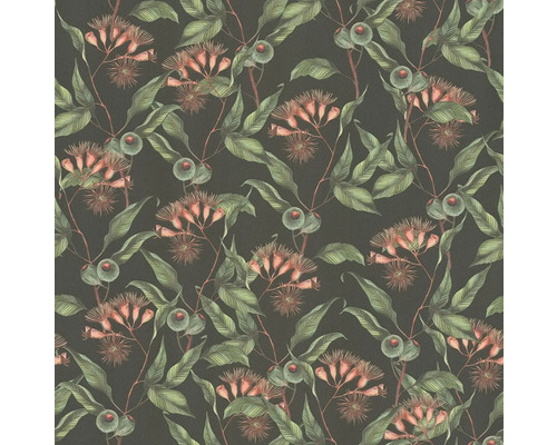 Behang met bloemen en bladeren