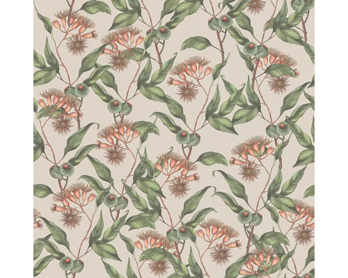 Behang met eucalyptusbloemenpatroon