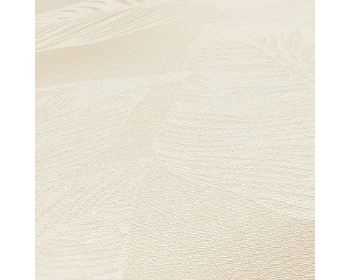 Close-up van een beige textielbehang met patroon