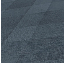 Close-up van een donkerblauw vinylvloeroppervlak met ruitpatroon