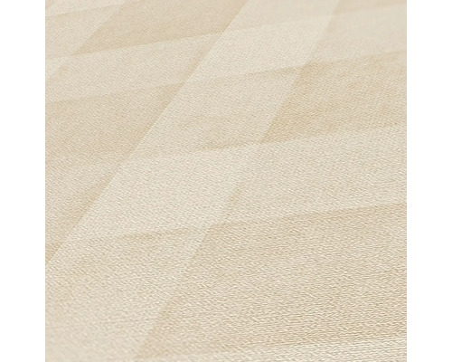 Close-up van een gestructureerd behang met geometrisch patroon