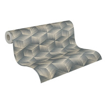 Behangrol met geometrisch kubuspatroon