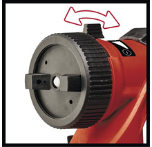 Instelwiel van een machine met draairichtingpijlen