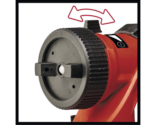 Instelwiel van een machine met draairichtingpijlen