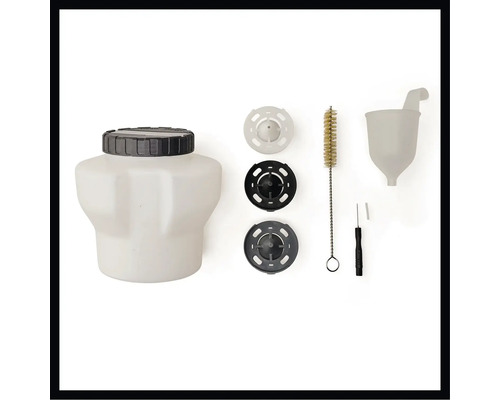 Verfspuitpistool accessoires met verfreservoir, sproeiers, reinigingsborstel en gereedschap