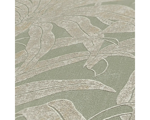 Close-up van een behang met bladmotief