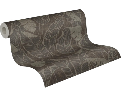 Rol behang met bladerpatroon