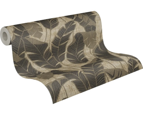 Behangrol met bladerenmotief