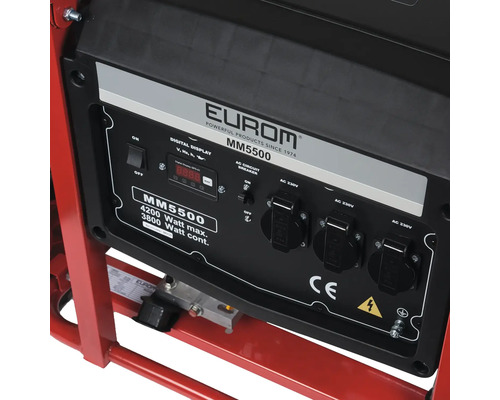 Eurom MM5500 generator bedieningspaneel aanzicht