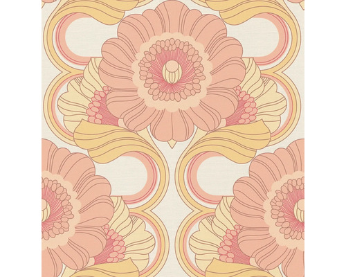 Behang met bloemmotief in retrostijl