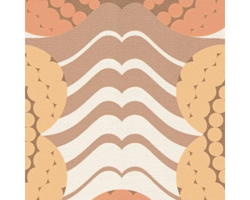 Behang met cirkels en golvende lijnenpatroon