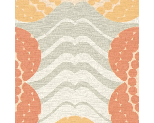 Behang met cirkels en golvend patroon