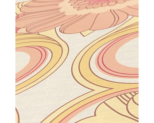 Close-up van een behang met bloemmotief