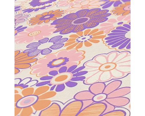 Behang met bloemmotief in verschillende kleuren