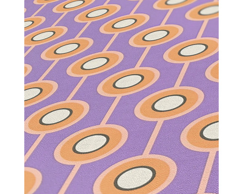 Behang met geometrisch patroon van cirkels en lijnen