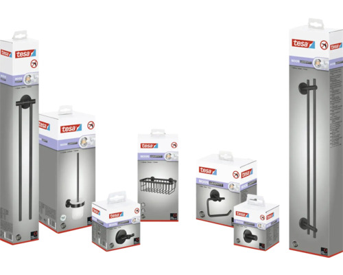 Tesa Moon Graphite badkameraccessoires in productverpakking