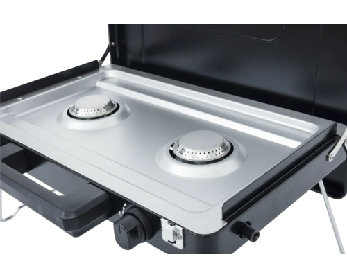 Draagbaar gasfornuis met twee kookpitten