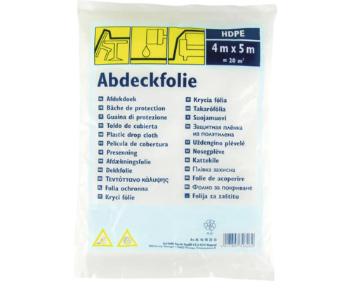 Afdekfolie, 4 meter bij 5 meter, van polyethyleen
