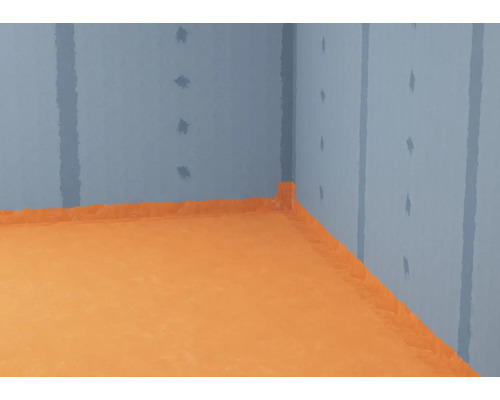 Afbeelding van een afdichting op een wand en vloer binnenshuis.