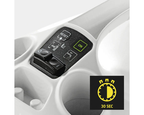 Bedieningspaneel met symbolen en knoppen voor de bediening van een reinigingsfunctie