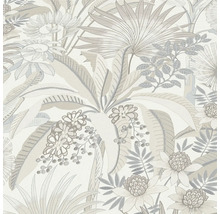 Behang met bloemen- en tropisch patroon