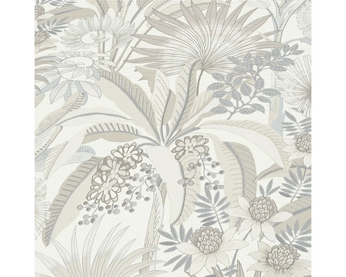 Behang met bloemen- en tropisch patroon