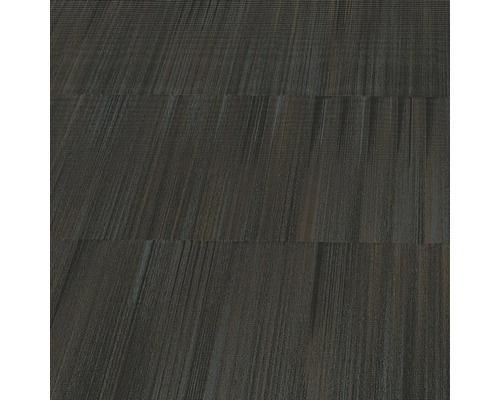 Donkere vinylvloer met houtlook.