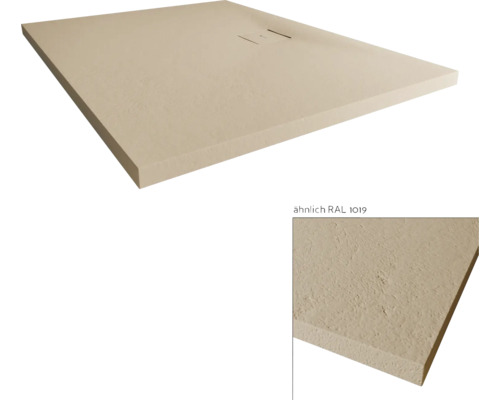 Beige douchebak met afvoer