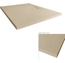 Beige douchebak met rechthoekige vorm en plat ontwerp