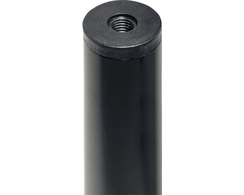 Detailopname van een zwarte tafelpot met schroefdraad