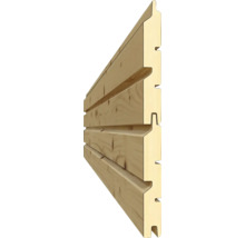 Houten gevelbekleding met messing en groef