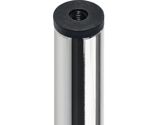 Detailweergave van een meubelpoot van metaal met schroefdraad