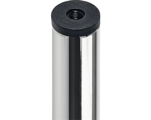 Detailopname van een metalen meubelpoot met schroefdraad