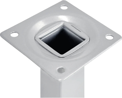 Metalen tafelpot met vierkante montageplaat en vier bevestigingsgaten