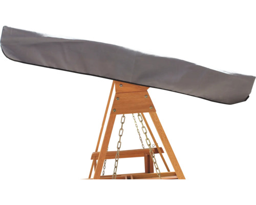 Beschermhoes voor een Hollywoodschommel op een houten frame met kettingophanging