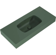 Wastafel van gegoten mineraal met waskom