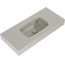 Wastafelblad van gegoten mineraal met waskom