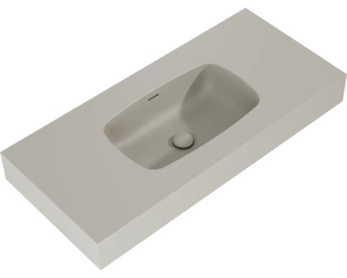 Wastafelblad van gegoten mineraal met waskom