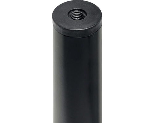 Zwarte metalen buis met schroefdraad