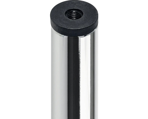 Detailopname van een meubelpoot met schroefdraad en afdekplaat