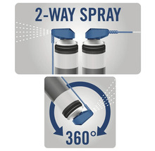 Spuitbus met 2-weg sproeikop en 360-gradenfunctie