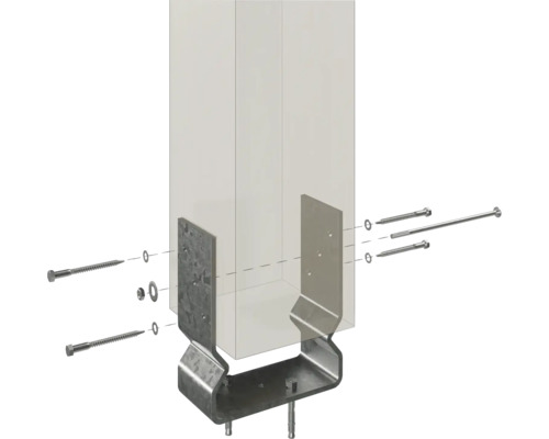 Paalhouder met schroeven voor houten constructie