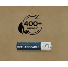 Oplaadbare batterij met het symbool voor 400 keer opladen