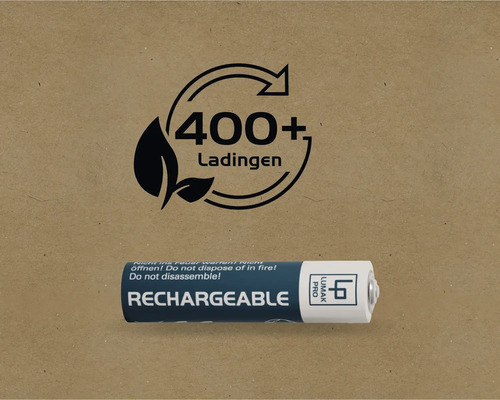 Oplaadbare batterij met het symbool voor 400 keer opladen